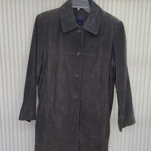 Venezia Leather Suede Jacket Size 14/16 Grey